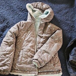 Girls Star Pattern Hooded Coat